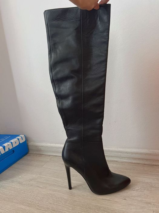 Сапоги ботфорты кожа