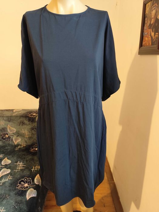 Rochie bleumarin din bumbac elastic COS-masura 42-Noua!