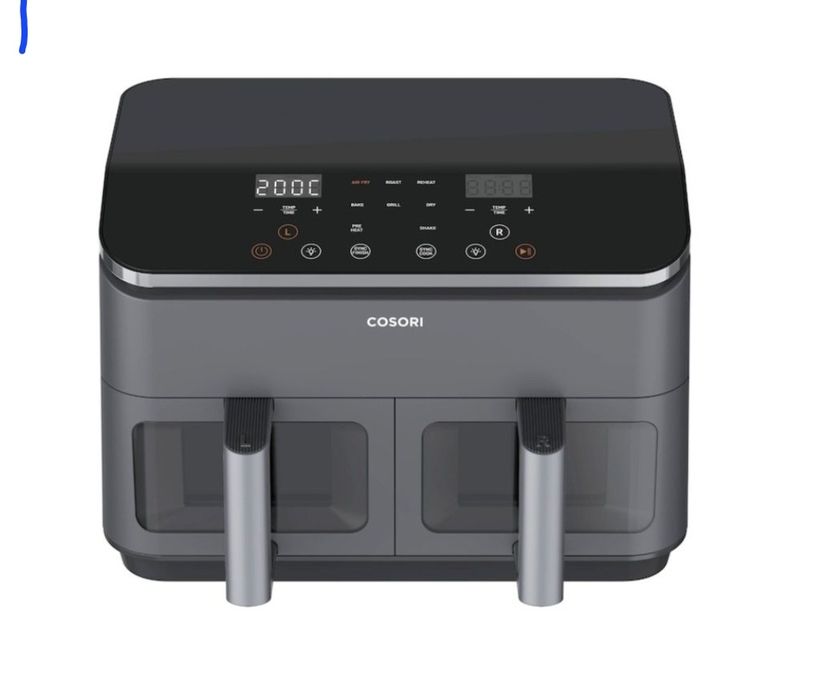 Friteuza cu aer cald Cosori Dual Basket, 8 functii de gatire, 1750 W
