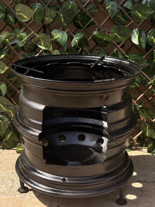 Soba din janta de masina pt gratar , fara usa, lucioasa