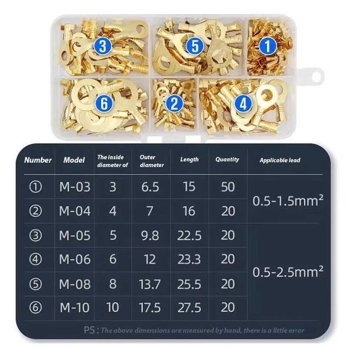 Кабелни обувки, кабелна обувка медна М3;М4;М5;М6;М8;М10