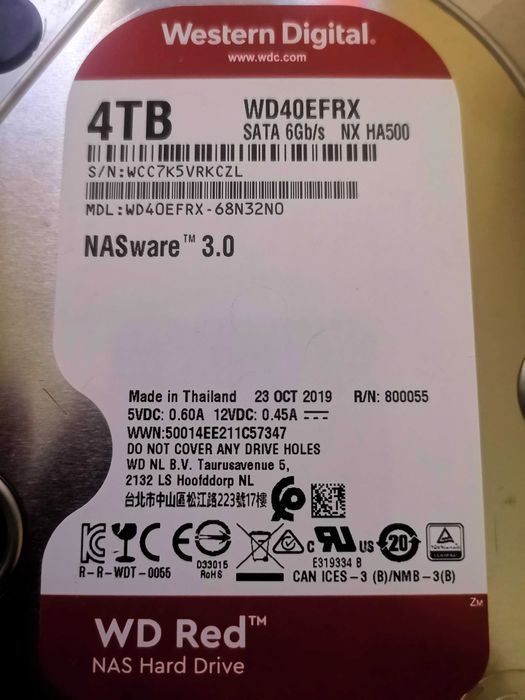 Tвърд Диск HDD 4Tb Western Digital RED SATA III 6Gb/s WD40EFRX-68N32N0