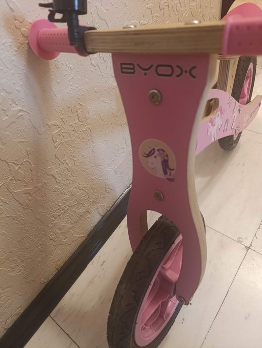 Дървено баланс колело BYOX woody pink