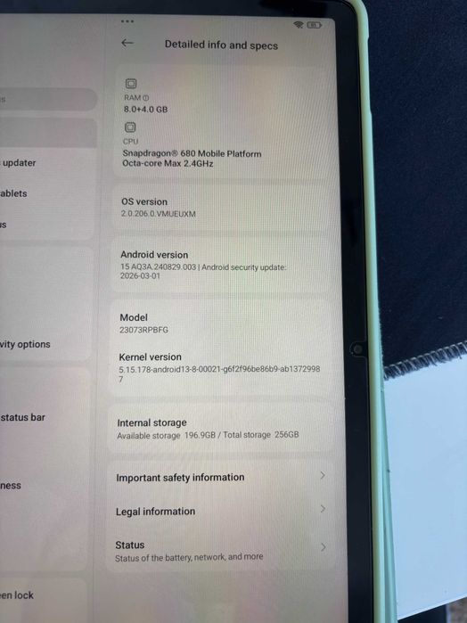 Tableta Xiaomi Redmi Pad SE Mint Green 11" 256GB 8GB RAM