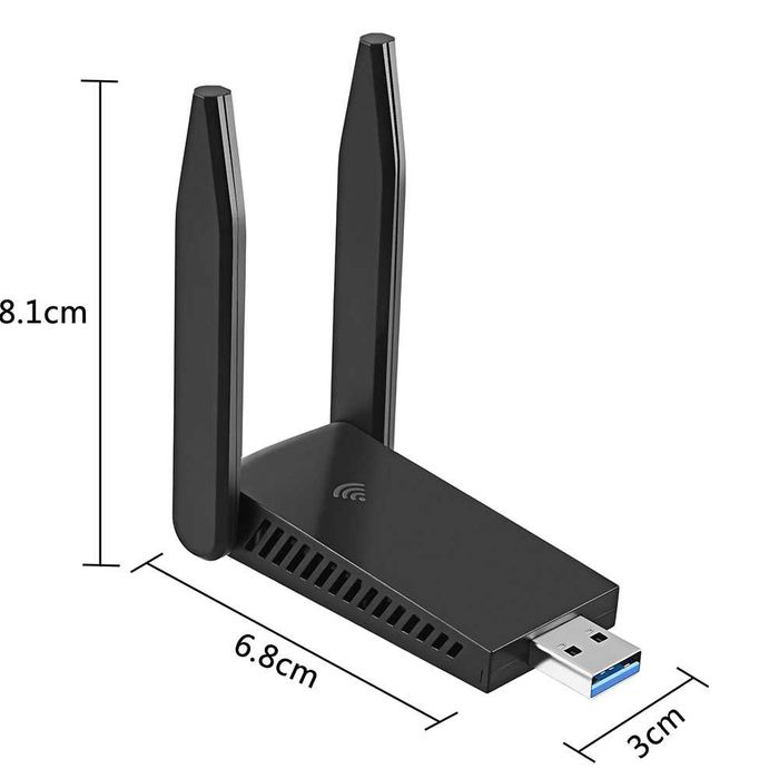 Ac wifi adapter usb 3.0 dual band 2.4ghz / 5 ghz до 1300mbps