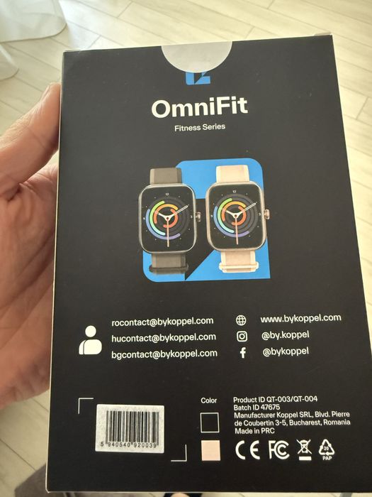 Ceas smartwatch Omnifit Fitness Series, Negru