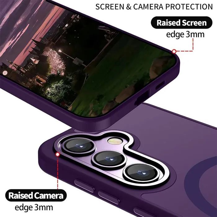 Матов magsafe кейс за samsung galaxy s26+ plus - лилав - със защита на