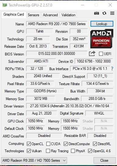 Placa video gaming Sapphire HD 7970 R9 280x 3Gb Impecabila