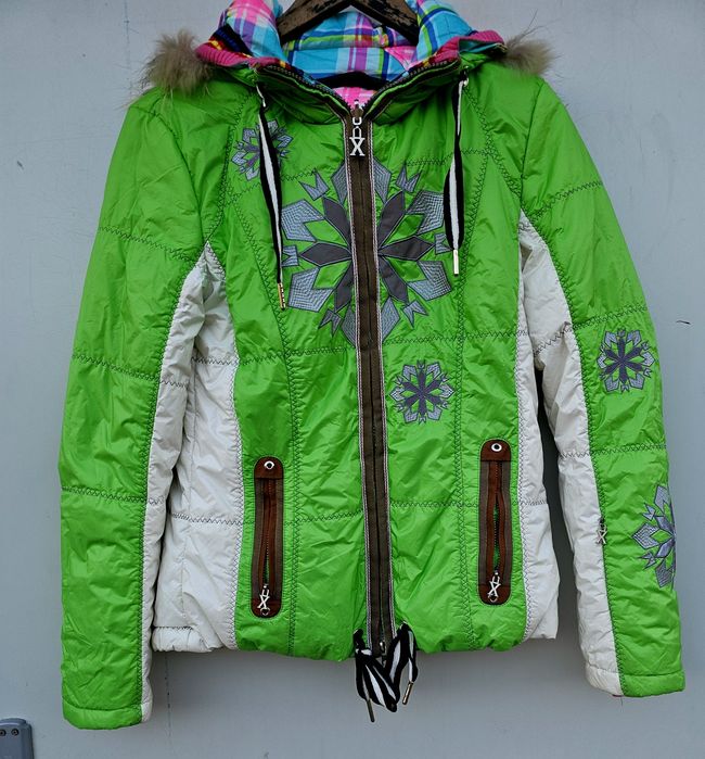 Mountain Spirit оригинално дамско яке две лица  с естествена кожа лиси