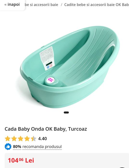 Cădiță ergonomica cu suport metalic Ok Baby Onda
