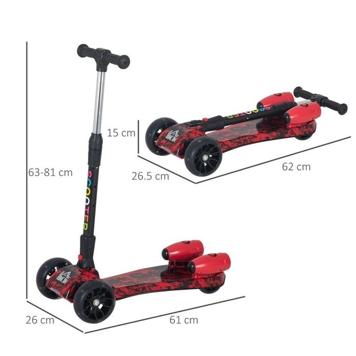 Trotineta copii cu efect de fum