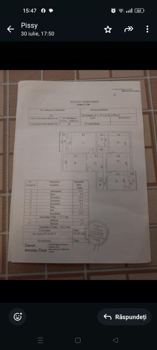 Apartament 4 camere Burdujeni