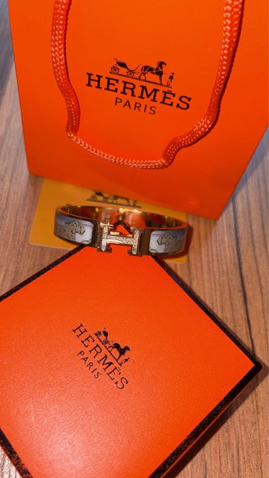 Bratara Hermes H leopard design