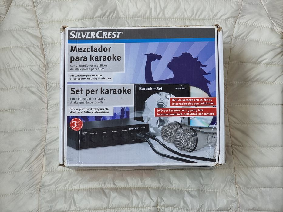 Set Karaoke   Silver Crest   Nou   2 Microfoane  Mixer   Cabluri