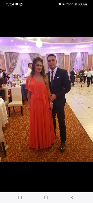 Rochie lungă Voal Corai