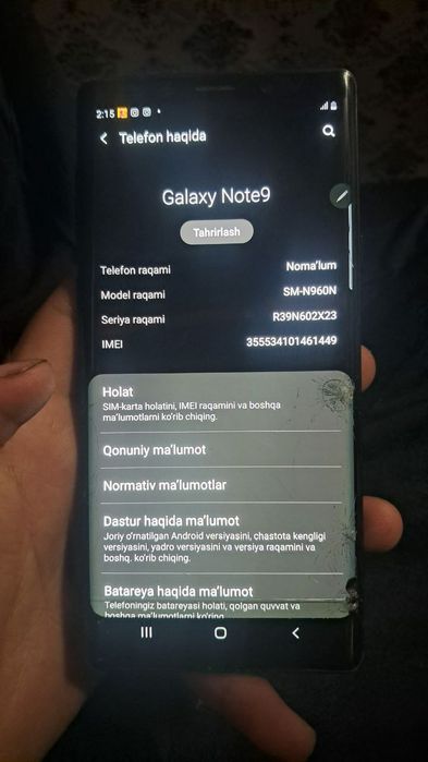 Samsung galxy note 9