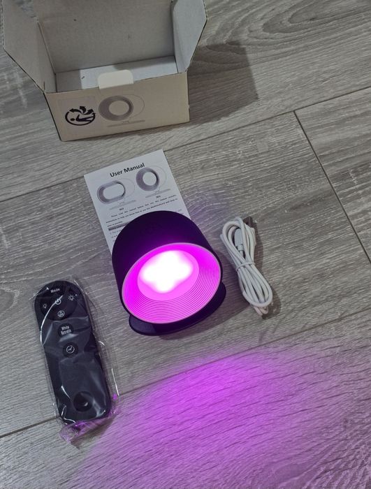 Lampă LED Amouhom B01 Black – control tactil & telecomandă, 7 culori