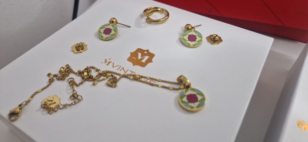 Set cercei cu lantic, plus inel