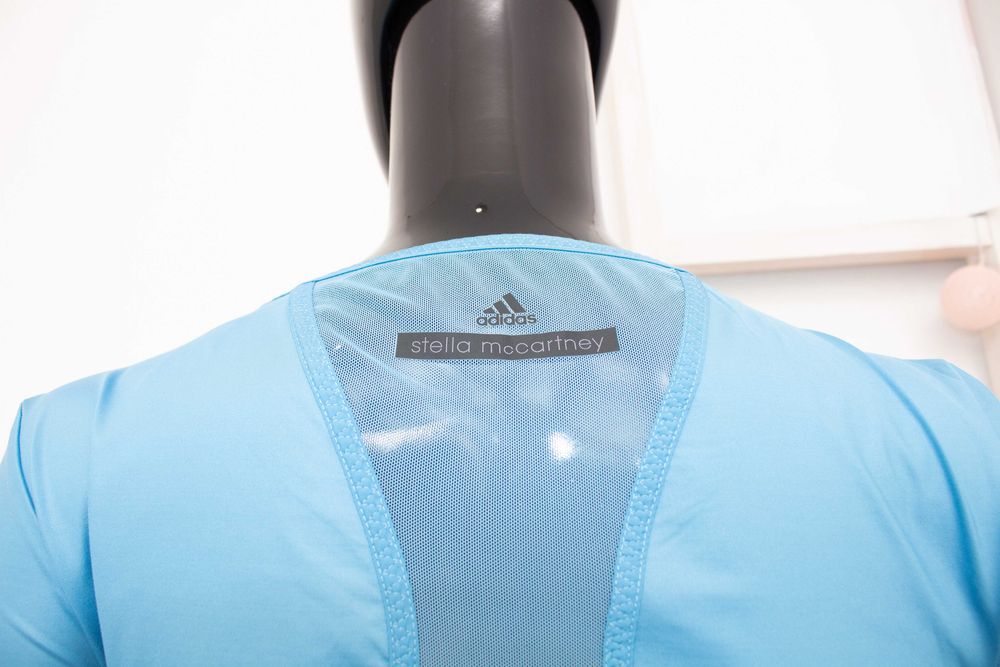 Adidas Stella McCartney дамска блуза синя мрежа 3/4 ръкави за фитнес и спорт 40 M