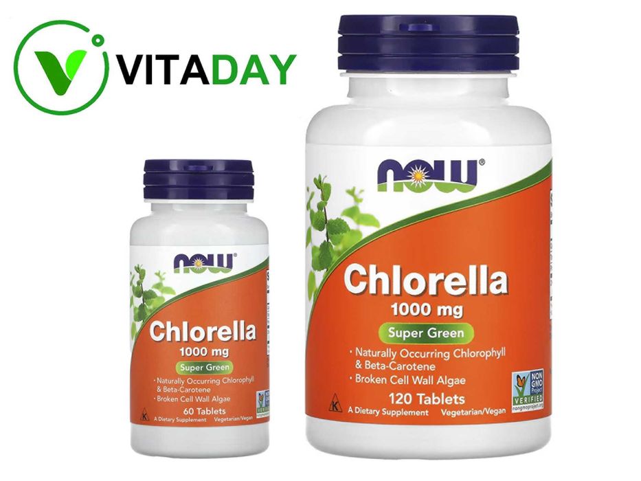 NOW Foods Chlorella Хлорелла 1000 мг, 60 таблеток