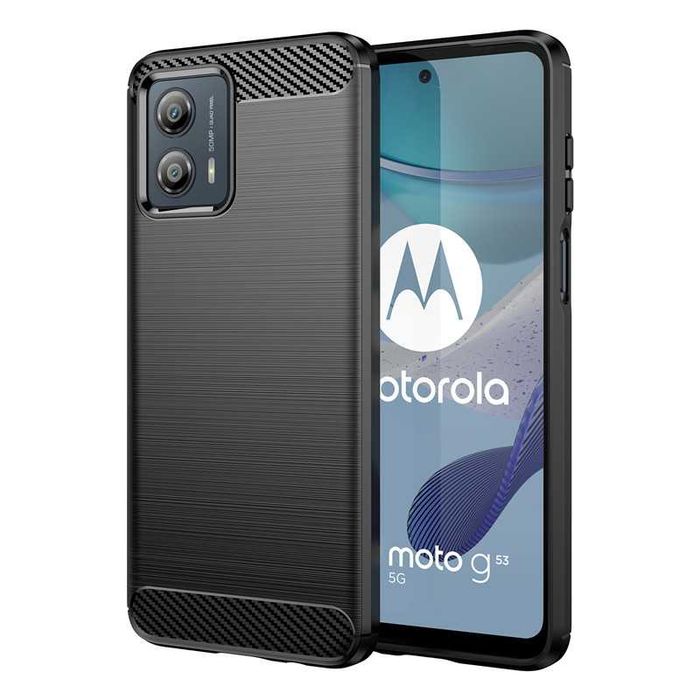 Motorola E13 E22 E20 E40 G13 G23 G53 - Удароустойчив Кейс Гръб CARBON