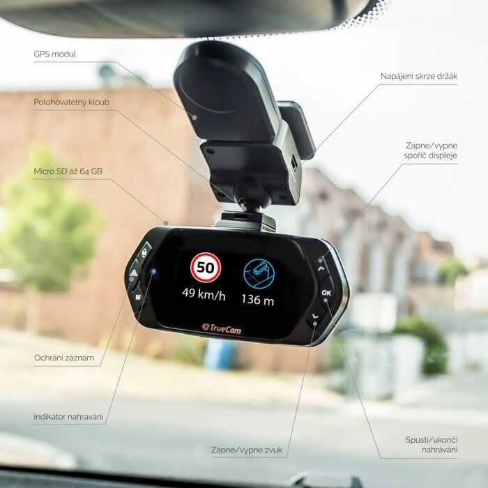 Camera Video Auto TrueCam A4, Full HD, Negru