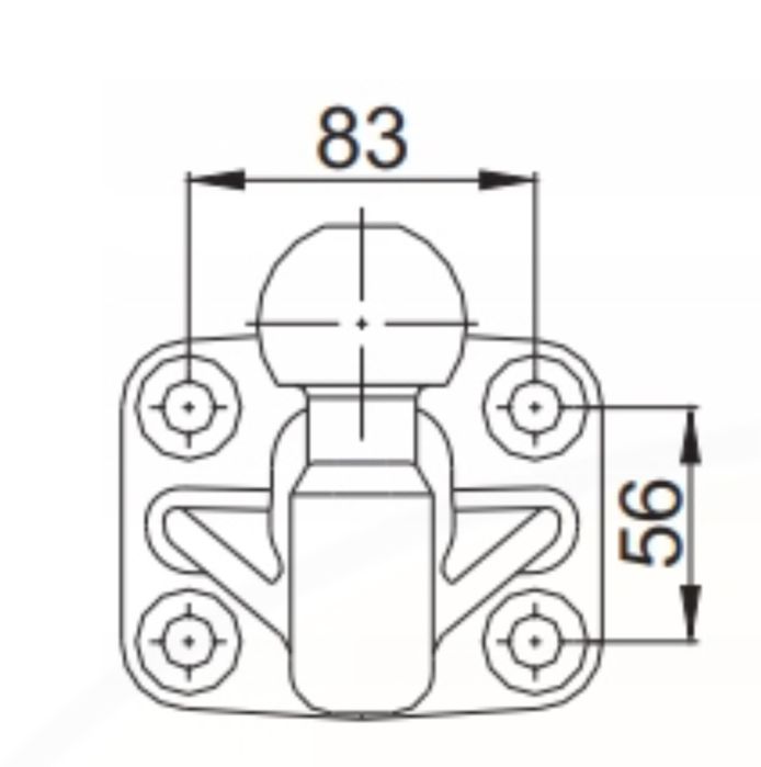 Метална топка за теглич с основа Auto Hak 150kg за бус пътна помощ