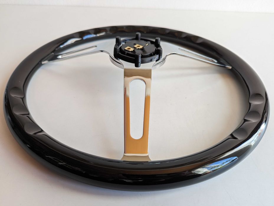 Волан Класически Дървен Винтидж 38см Нов Махагонов Хромиран Черен