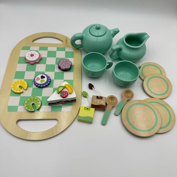 Игрушечный деревянный чайный сервиз детский