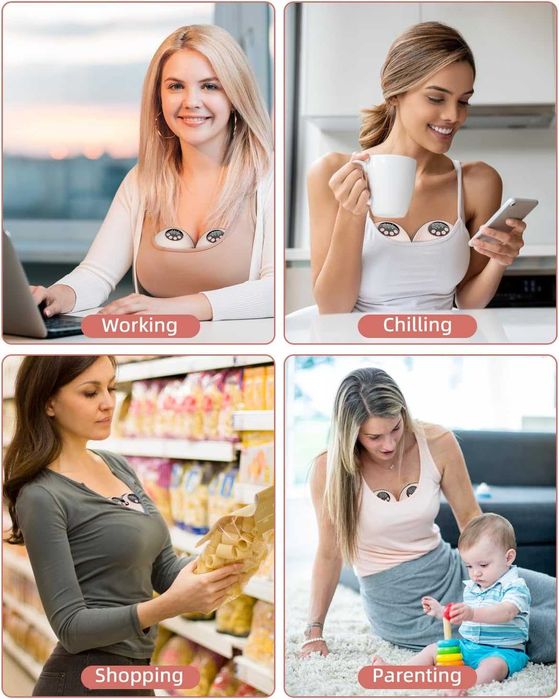 2buc Pompă de sân electrică portabilă, pompă de sân electrică, hands-free, 4 moduri, 12 niveluri, cu flanșă confortabilă