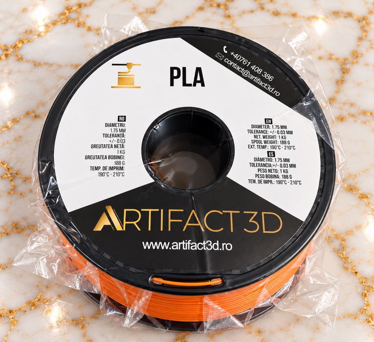 Artifact3D PLA portocaliu 1 kg – filament imprimantă 3D