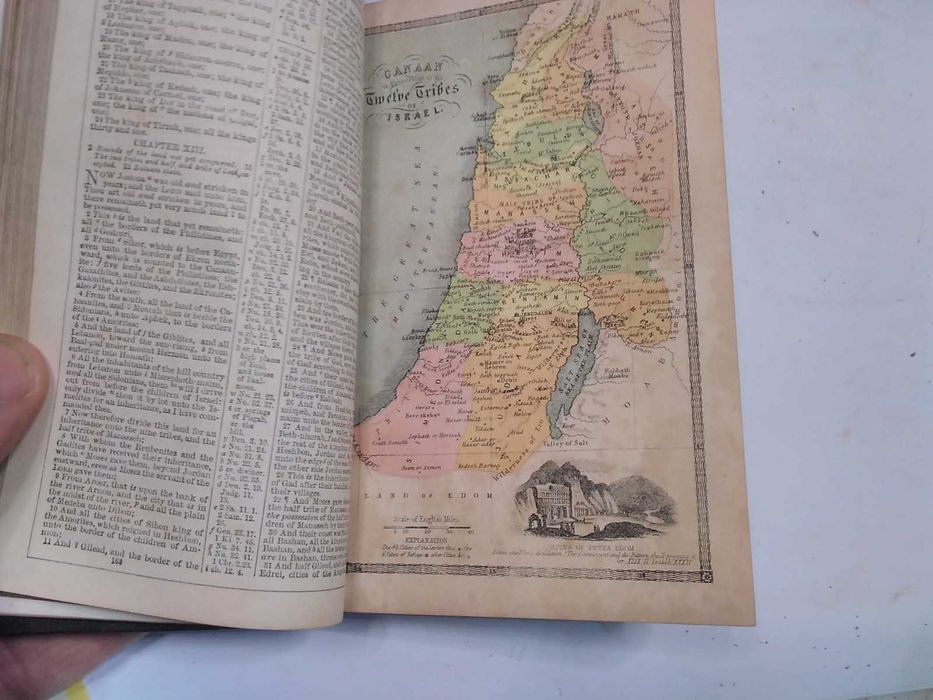 Biblia / Biblie veche ,engleza, 1871, 15x10x3 cm , coperta piele