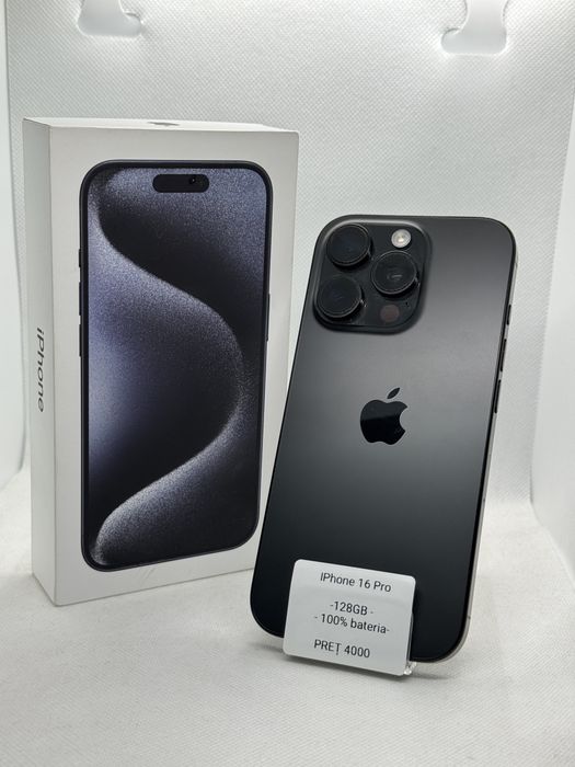 OFERTA! Magazin Vindem: Iphone 16 Pro, 128GB, 100% bateria!