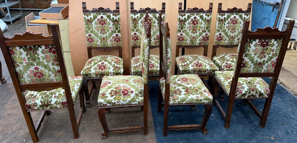 8 buc Scaun Vintage din Lemn Stil Neo Baroc; Scaun solid