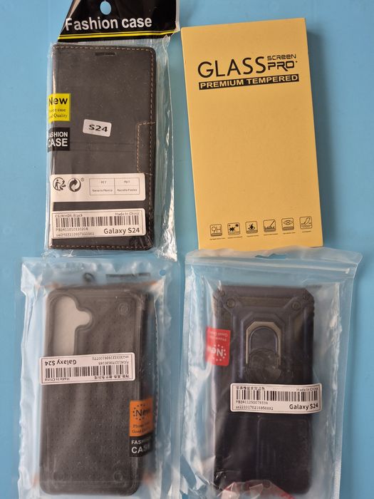 Комплект калъфи и стъклени протектори - нови за Samsung S24