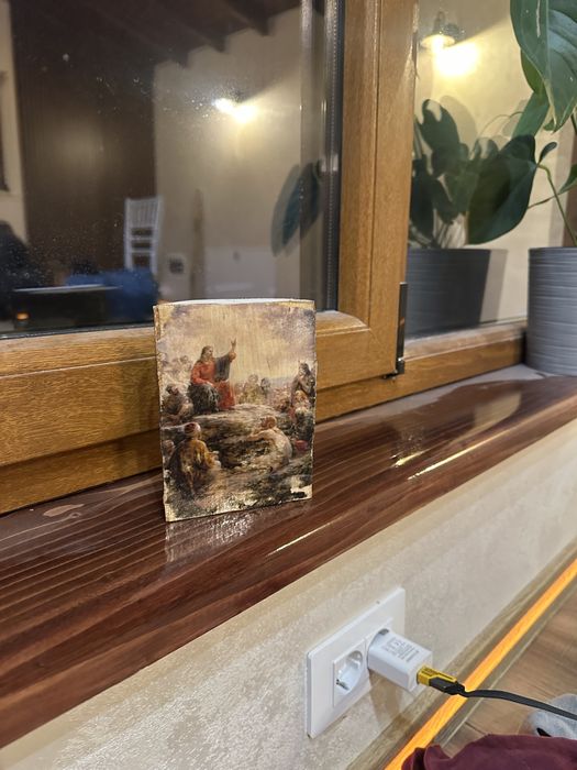 Icoană de lemn făcută de mână