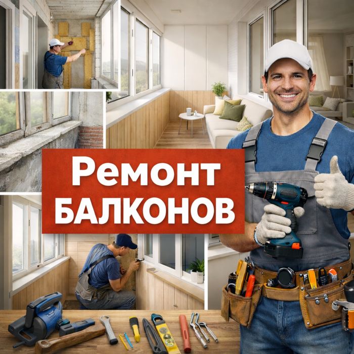 Ремонт балконов, отделка.