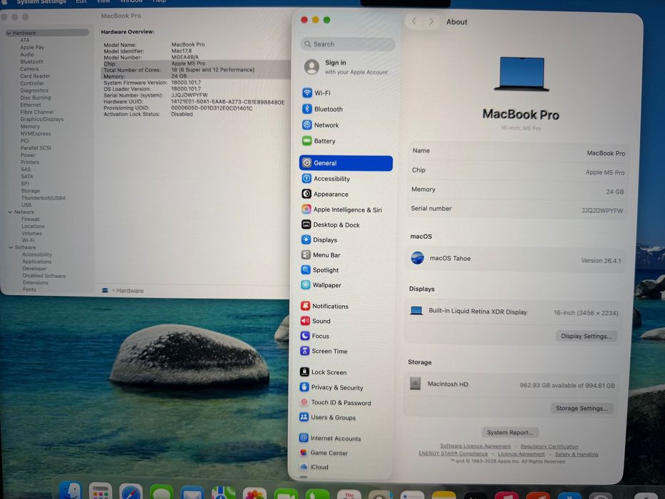 НОВ MacBook Pro 16" M5 PRO Chip 18-CPU/20-GPU/24GB RAM/1TB SSD В ГАРАНЦИЯ ДО 20.04.2027г