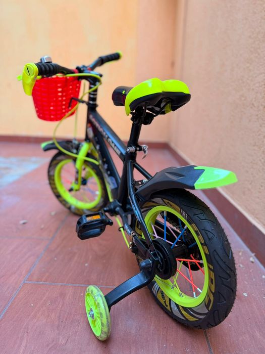 Bicicleta copii Action One, Kiddo II, 12inch, verde neon