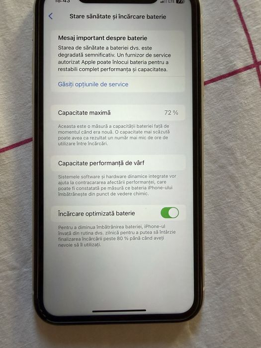 Iphone 11 64 GB-Alb- Stare impecabila