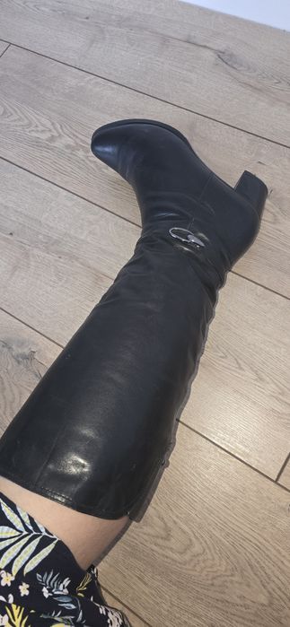 Зимний сапоги кожанный