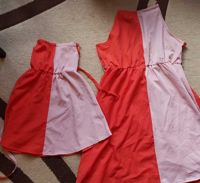 Еднакви рокли мама и дъщеря.Мама М/Л и дете 2-4 години/ 2 комплекта