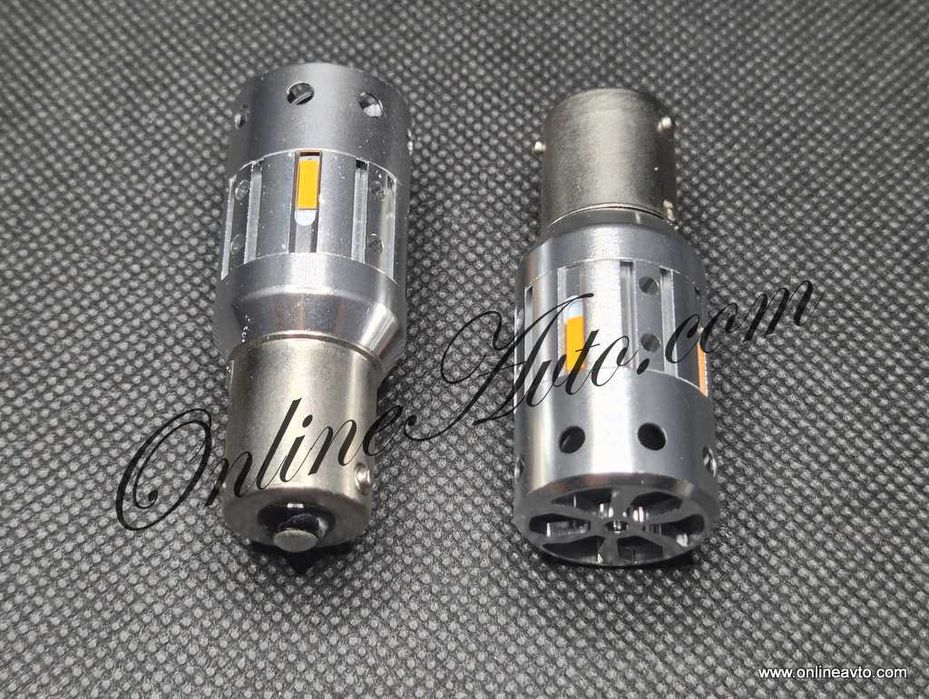 Крушки за мигач PY21W BAU15S SMD Canbus 2400Lm Мощни (вентилатор)