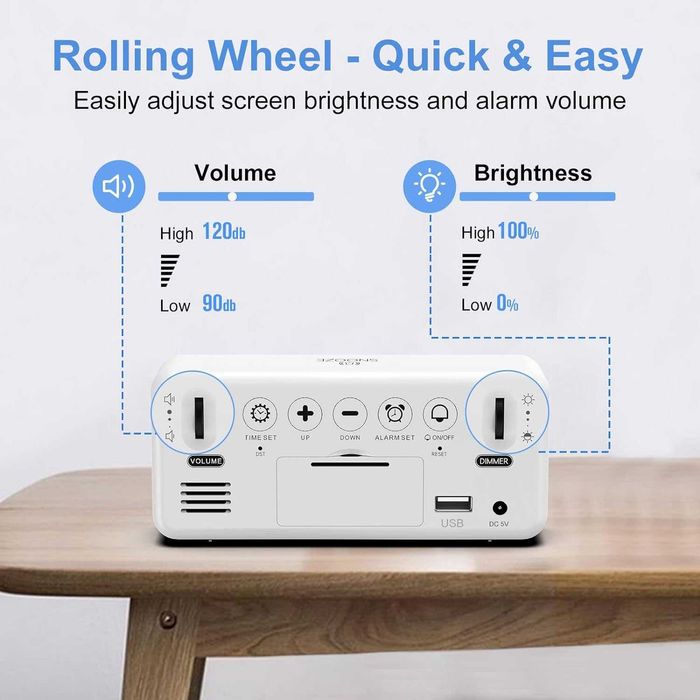 LED Цифров будилник с адаптер,регулируема сила на звука, голям екран