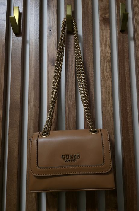 Geantă Guess, Abey, culoare maro, nouă - nefolosită, din piele