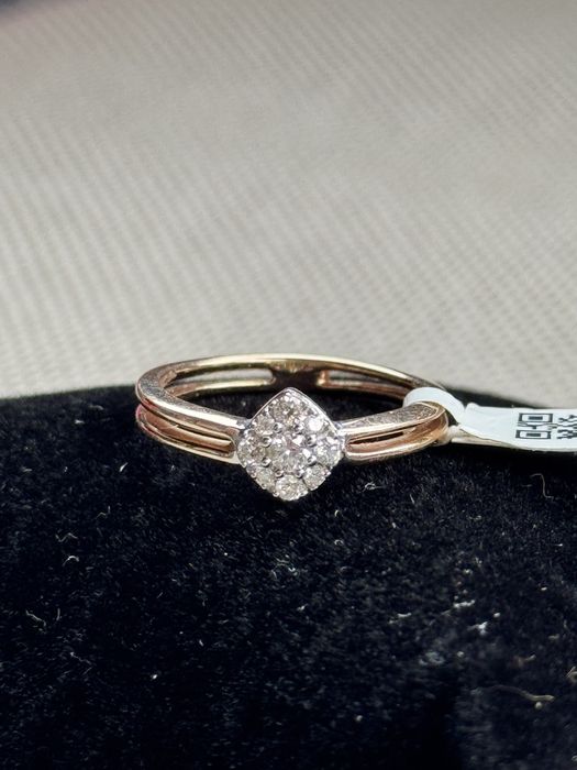 Inel aur roz 14kt 2.86gr + diamant natural 0.2kt wp1