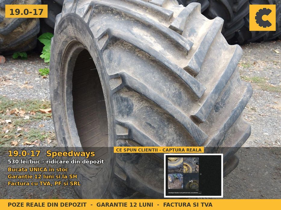 Cauciucuri Anvelope 19.0-17 19.0R17 19.0 17 19.0/45-17 19017 Speedways Buldo Miniincarcator si Industrial Utilaje Agricole SH Second Hand STOC REAL