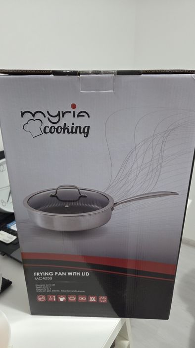 Tigaie MYRIA  28cm, inox, argintiu sigilata