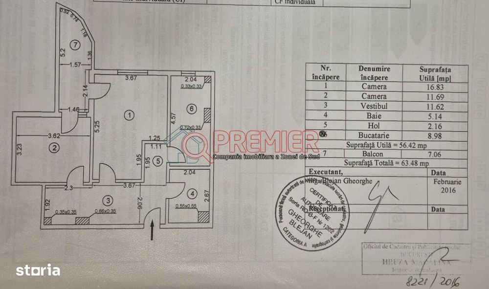 Apartament 2 camere mobilat – 64 mp – Bulevardul Brâncoveanu -
