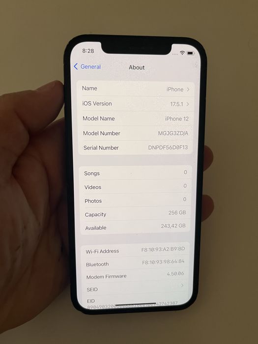 Iphone 12 256GB 84% bat
